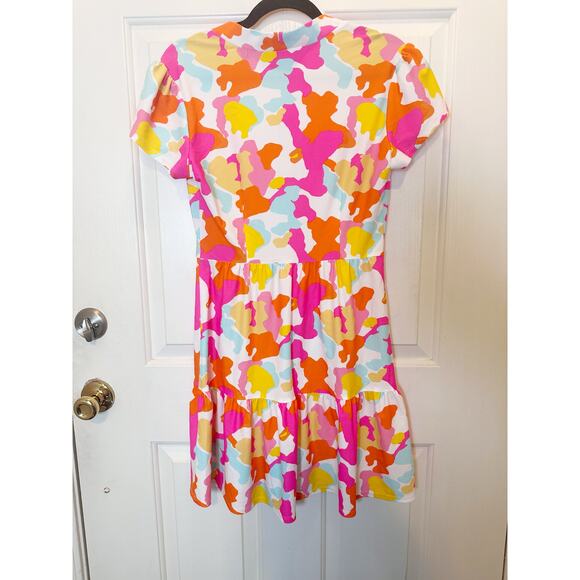 Jude Connally Dress Small Libby Multi-Colored Abstract Pattern Tiered Sundress - Picture 6 of 6
